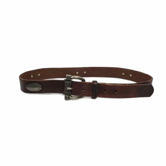 Brown Leather Concho Belt - Picture 1 of 4